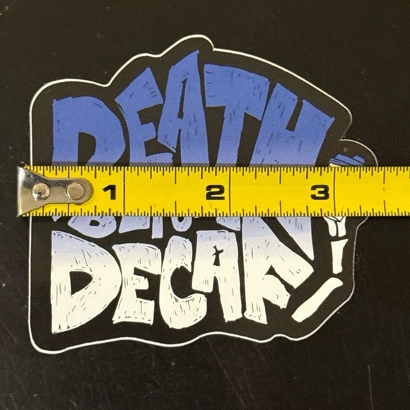 Dutch Bros Coffee Sticker Death Before Decaf Decal Blue Ombré - Picture 4 of 4